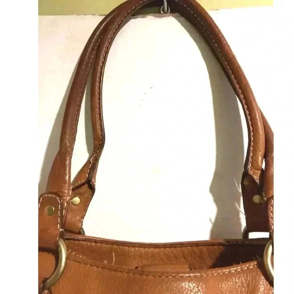 Michael kors brown distressed leather shoulder handbag - Picture 8 of 13